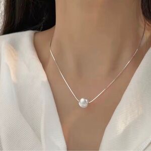 Minimalist Sterling Silver Orb Necklace